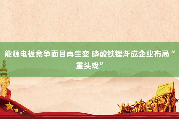 能源电板竞争面目再生变 磷酸铁锂渐成企业布局“重头戏”